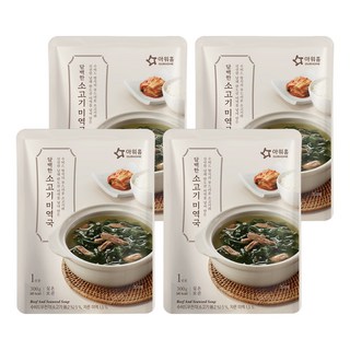 OURHOME 愛味弘 牛肉海帶湯 300g, 韓國原裝進口, 道地韓式湯品, 嚴選山海帶製作, 4包