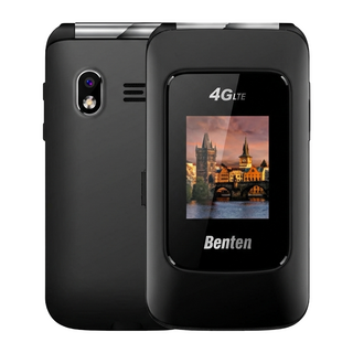 Benten 奔騰 F70 4G雙螢幕摺疊按鍵式手機, 黑色