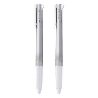 StyleFit 三色筆筆管 UE3H-208 有筆夾, 銀色, 2支