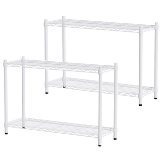 dayneeds 日需百備 輕型 烤漆兩層架 鐵力士架/收納層架/鞋架/展示架/層架/鐵架, 白色, 2個