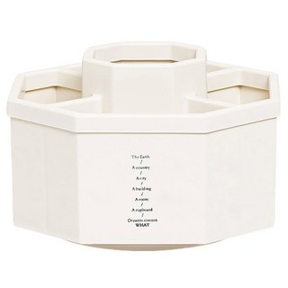 ROYALLIN 蘿林嚴選 大容量旋轉筆筒 五格 16x16x10cm, 白色, 1個