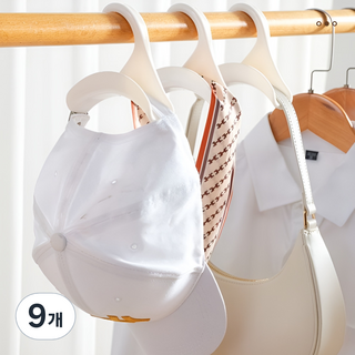 歐嗨 多用途帽子包包領帶皮帶掛架, 9個, 白色