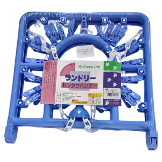 伸佳 吊巾架 摺疊角型28夾, 藍色, 1個