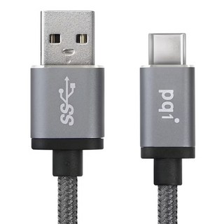 pqi 勁永 C-Cable metallic C to A 數據線 180cm, 灰色, 1條