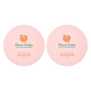 SKINFOOD 水蜜桃控油蜜粉 5g, 白色, 2盒