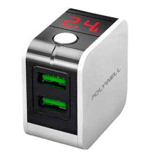 POLYWELL 寶利威爾 12W LED數顯自動斷電快充頭, PW15-T05-A058, 1個