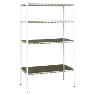 dayneeds 日需百備 輕型烤漆架含木墊板 鐵力士架 收納 鞋架 展示架, 白色, 4層