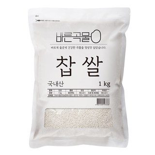 바른곡물 국산 찹쌀, 1kg, 1개