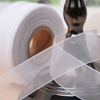 基本款歐根紗緞帶 15mm, 1個, 45m, 白色