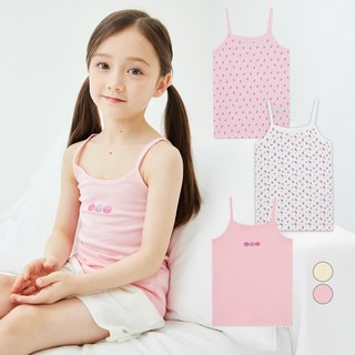 롤리트리 여아 순면 프린트 민소매 끈나시 3매입 세트