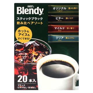 AGF Blendy 即溶黑咖啡包 4種綜合, 2g, 20條, 1盒