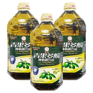 福壽實業 青果多酚精華調合油 2L 耐高溫少油煙, 3瓶