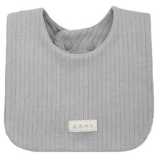 酷咕鴨 ku.ku duckbill plus竹纖羅紋方形圍兜 柔軟親膚 雙釦調節 加大面積, 山系灰, 1入, 1件