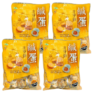 昇田食品 鹹蛋麥芽餅 台灣產, 500g, 4袋