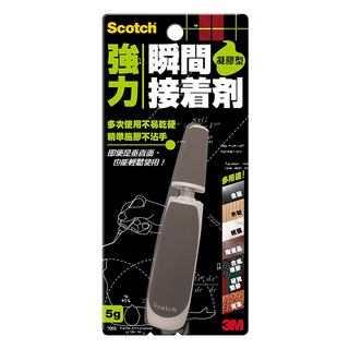 3M Scotch 強力瞬間接著劑 凝膠型, 精準對膠不沾手 垂直面黏貼, 多次使用不易乾硬, 1個