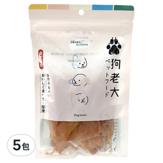 狗老大 寵物零食, 5包, 香軟雞胸肉片, 100g