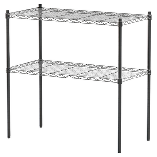 dayneeds 日需百備 輕型烤漆二層架 鐵力士架/收納層架/鞋架/展示架/層架/鐵架, 黑色, 2層
