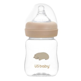 US baby 優生 真母感TRITAN奶瓶, 高透光度, 耐衝擊, 耐高溫, 美國進口安全材質, 棕熊, 160ml, 1個