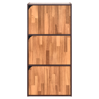 HOPMA 合馬家具 斯麥三門收納櫃, 41.5 x 30 x 89.5cm, 黑胡桃配拼版柚木