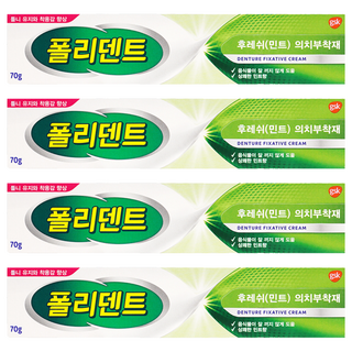 폴리덴트 후레쉬 민트 의치 부착재, 1개입, 4개