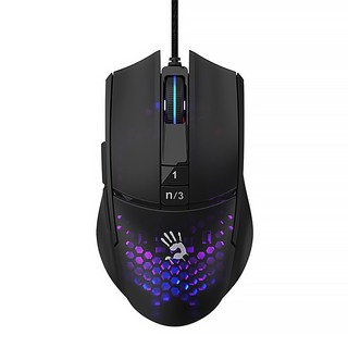 A4 TECH Bloody L65 MAX 未激活 RGBI 電競滑鼠 78克輕量化 12000 CPI 4M記憶體 2000Hz回報率, A4MS-L65MAXBK, 黑色