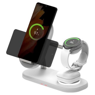 바우아토 맥브리즈 3in1 듀얼 코일 고속 무선충전기 거치대 퓨어화이트 1개