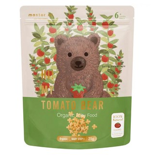 master mi 米大師 有機寶寶蔬菜餅, 番茄熊, 25g, 1包