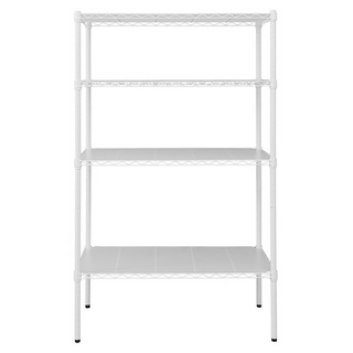 dayneeds 日需百備 輕型烤漆架含PP墊板 鐵力士架 收納 鞋架 展示架, 4層, 白色