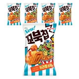 ORION 好麗友 烏龜餅乾 焦糖爆米花風味, 72g, 5包