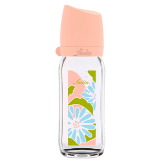 FARLIN 城市心旅行 寬口玻璃奶瓶, 240ml/8oz, α-33硼矽玻璃, 耐熱度-40℃~600℃, 花現永恆, 1個