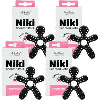 Mr&Mrs FRAGRANCE Niki 車用芳香劑補充蕊, 清新空氣, 4個