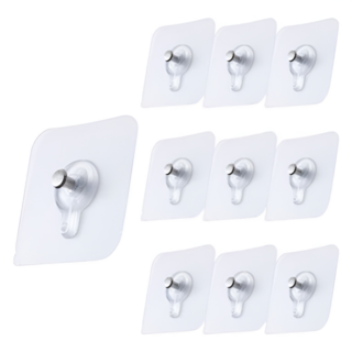 리빙홈디테일 홈 무타공 접착식 액자 시계 걸이 LHD-031, 투명, 10개