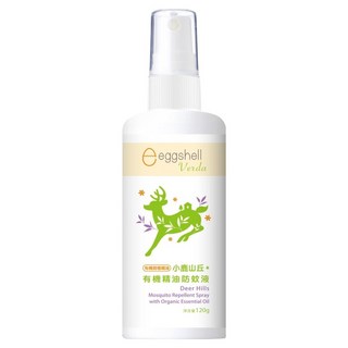 eggshell Verda 小鹿山丘 有機精油防蚊液 日本天然植物萃取 甜橙香氣 雙效防蚊, 120g, 1瓶