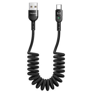 Mcdodo 麥多多 捲線式Type-C高速充電線, 黑色, 1個, 1.8m