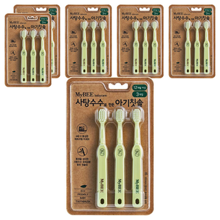 MyBEE 甘蔗製嬰兒牙刷, 混合顏色, 3入, 6個