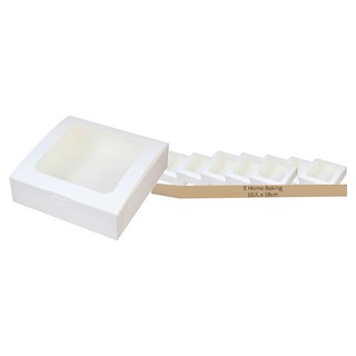 E Home Baking 透明開窗正方形快開禮物盒 18cm, 10入, 混合顏色