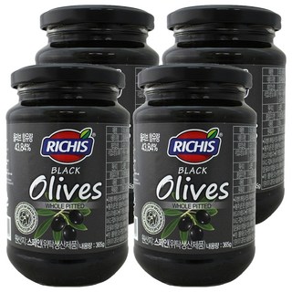RICHIS 瓶裝黑橄欖, 4個, 365g