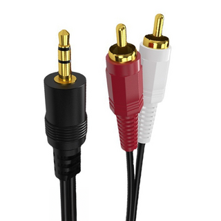 3.5mm轉2RCA一分二音源線 AUX轉RCA梅花頭電腦音箱連接線 1.5m, 2R-35, 2條