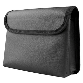 Carman 車用掛式磁吸蓋椅背收納置物袋 皮革材質, 黑色, 通用