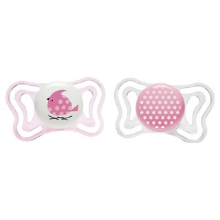 Chicco 舒適哺乳 輕量透氣安撫奶嘴-甜心粉, 6-16個月, 2個