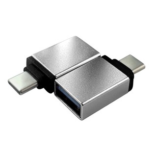 UniSync USB3.1 Type-C 轉 USB3.0 OTG 鋁合金轉接頭 銀色, 2個, 35mm