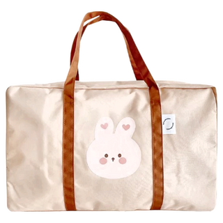 ins款 卡其色兔子被子收納袋 - 牛津布, 52 x 40 x 22cm, 1個, 1入