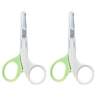 GREEN BELL 綠鐘 台灣公司貨 不鏽鋼平式安全鼻毛修容剪 附套 QQ-902, 2個, 不鏽鋼色