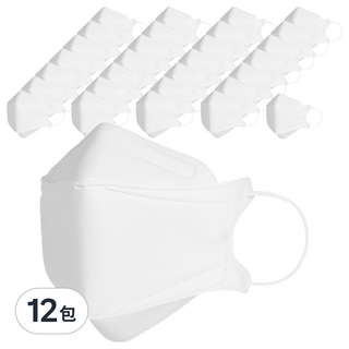 KOREAMASK 立體防塵口罩 L KF94, 12包, 5片, 白色