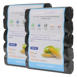 리온하임 비닐봉투 옥수수전분 음식물쓰레기 비닐 롤타입 배변 봉투 L 50 x 60 cm 100p, 블랙, 2개