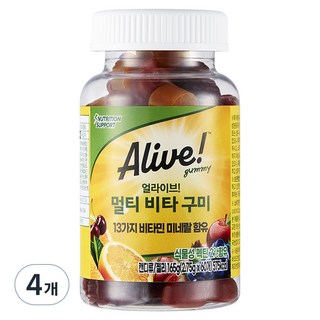 얼라이브 멀티 비타 구미, 60정, 4개