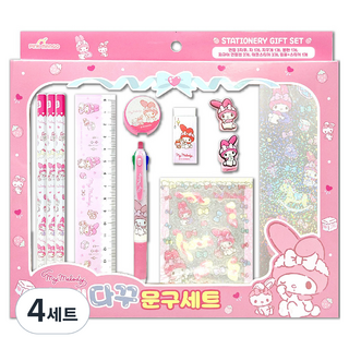 Sanrio三麗鷗 My Melody美樂蒂 最愛手帳裝飾文具組, 4套, 粉紅色