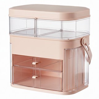 dayneeds 日需百備 美妝佳人 方型化妝品收納箱 SBD-XM1003PK, 時尚粉, 1個