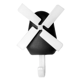 QUALy 轉轉風車壁掛 76 x 26 x 20mm, 黑色, 1個