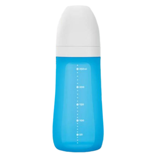 sillymann 100%鉑金矽膠奶瓶 260ml, 米蘭藍, 1個